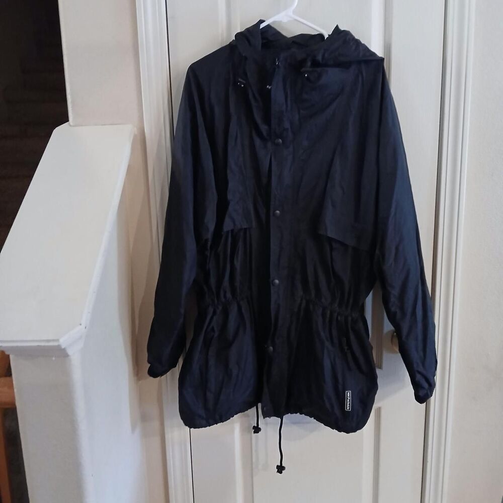 Y2K Vintage Helly Hansen Lightweight Black Windbreaker Rain Jacket L Gorpcore